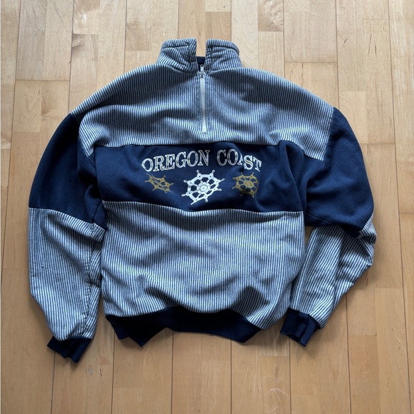 Unique blue and white Oregon quarter zip - Picture 1 of 1